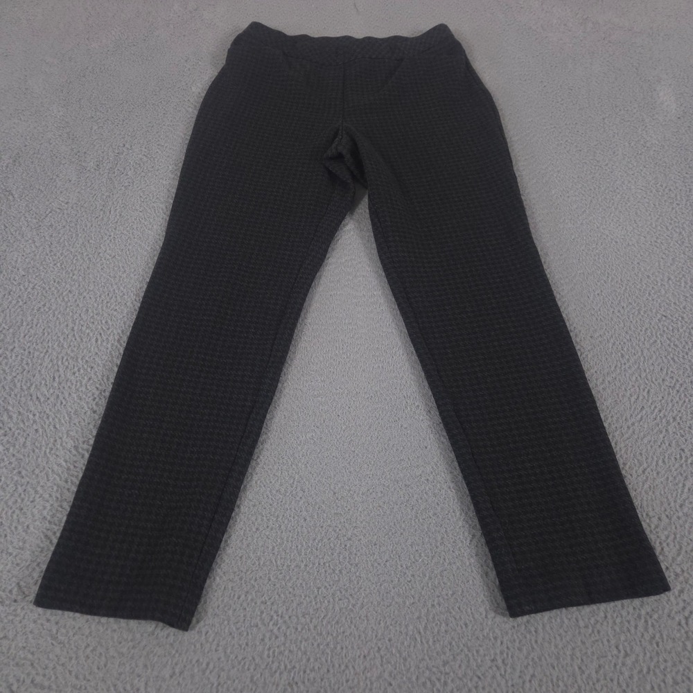J.‎ Jill Pants Womens Medium Tall Black Ponte Slim Leg Houndstooth Stretch Knit